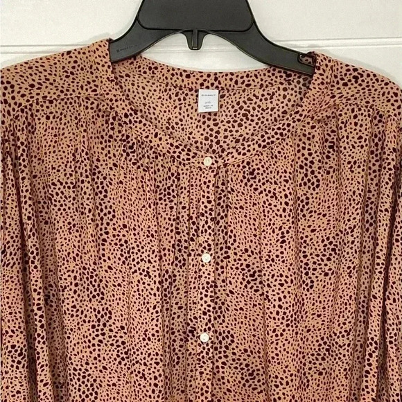 Old navy burnt orange cheetah print / Leopard print long  sleeve blouse … - Picture 4 of 13